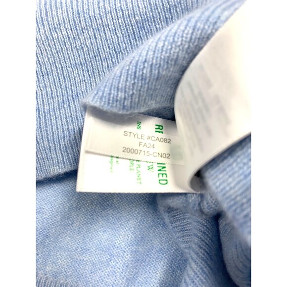 NEW J Crew Cashmere Shrunken T Shirt Sweater XL Light Blue Short Sleeve Luxury - Picture 10 of 10